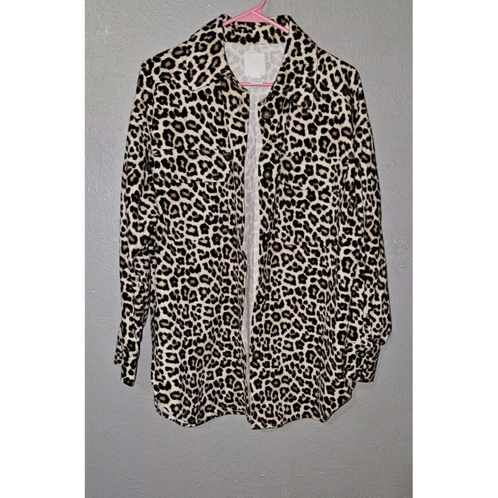 H&M Oversized Leopard Print Shacket Womens S